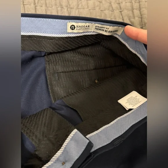 NWOT Haggar Mens Straight Fit Premium No Iron Khaki Pant - Picture 5 of 7